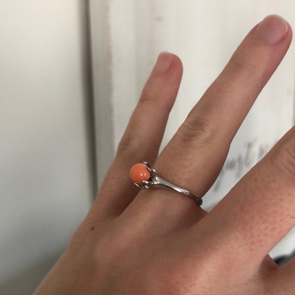 Delicate Coral Ring Setting Sterling